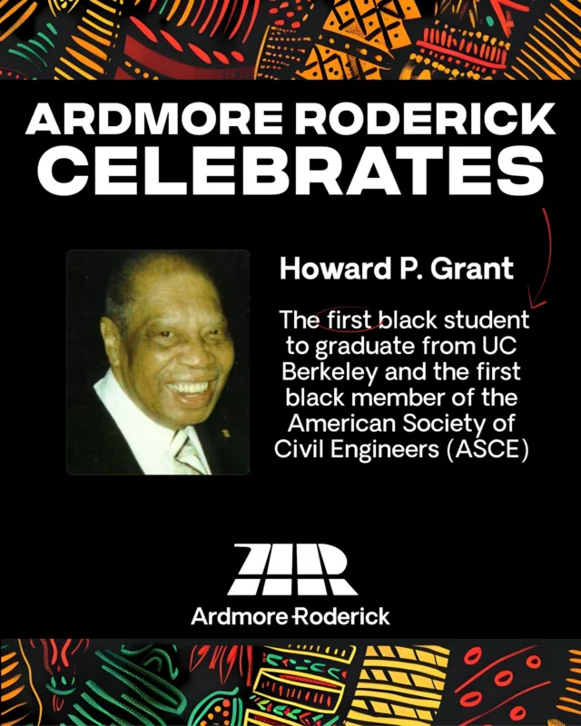 In honor of Black History Month, we are highlighting extraordinary Black historical figures in engineering.

Today we celebrate Howard P. Grant. Grant was the first black student to graduate from the University of California, Berkeley, receiving his Bachelor of Science Degree in Civil Engineering in 1948. That same year, he became the first black member of the American Society of Civil Engineers (ASCE). Grant went on to set precedence as the first African American Civil Engineer to work for the City and County of San Francisco. He worked in the San Francisco Water Department until 1984.
His trailblazing career helped pave the way for future generations of engineers and continues to inspire progress across the industry today.

#BlackHistoryMonth #EngineeringHistory #BlackEngineers #BlackExcellence #RepresentationMatters