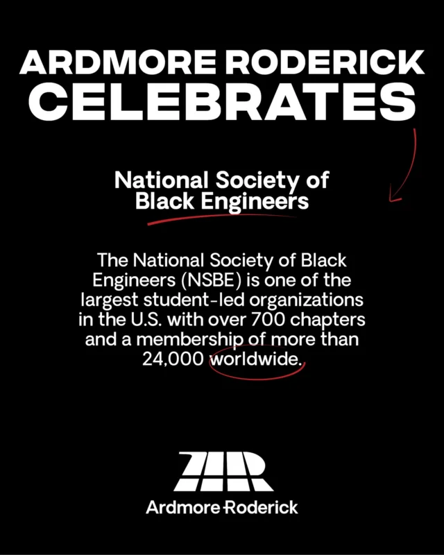 In honor of Black History Month, we’re proud to highlight the National Society of Black Engineers (NSBE) — an organization that has shaped generations of engineers and leaders.

Founded in 1975 at Purdue University by a group of six students known as the “Chicago Six,” NSBE was created to support Black engineering students and address the high dropout rates they faced at the time. What began with six founding members has grown into one of the largest student-led organizations in the country, with more than 700 chapters and 24,000 members worldwide.

For 50 years, NSBE has inspired, educated, and empowered students and professionals in STEM. We’re proud to have Ardmore Roderick team members who have been a part of the NSBE community, including Field Engineer, Jordan Lawton and our President, Sharon Jean-Baptiste, PE. NSBE’s impact continues to foster community, elevate diverse voices, and expand access within the engineering profession.

#BlackHistoryMonth #NSBE #RepresentationMatters #BlackExcellence #BlackEngineers