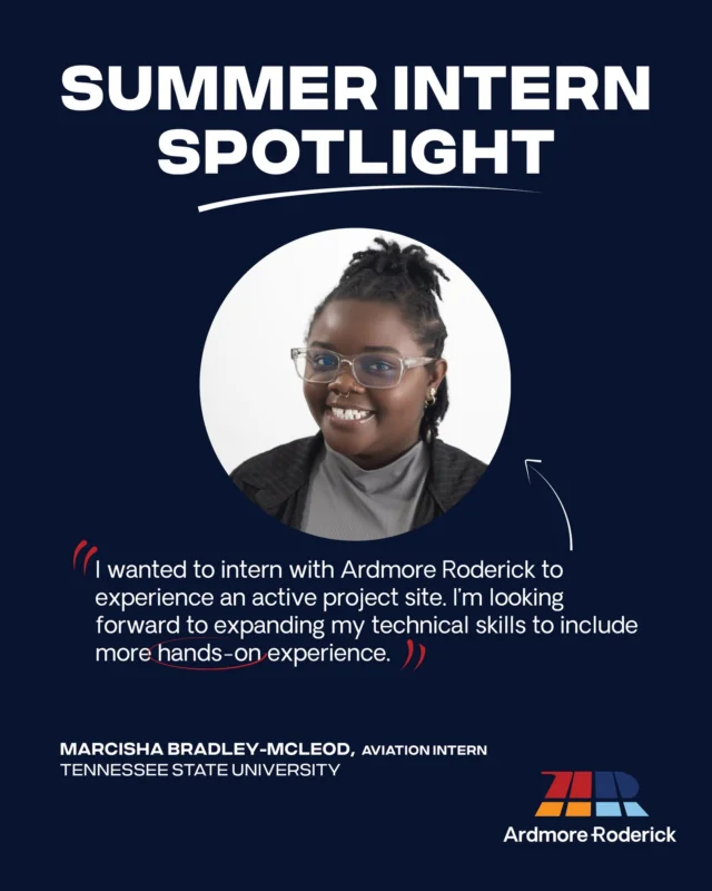 Meet Ardmore Roderick’s Summer 2026 Interns! These engineering, architecture, finance, and communications students are spending their summers working with various teams at Ardmore Roderick. Today we are highlighting three of our summer interns, Marcisha Bradley- Mcleod, Franz Calixte, and Eriana Cameron.
 
#Interns #SummerInternship #EngineeringInterns #CivilEngineering #ARIntern