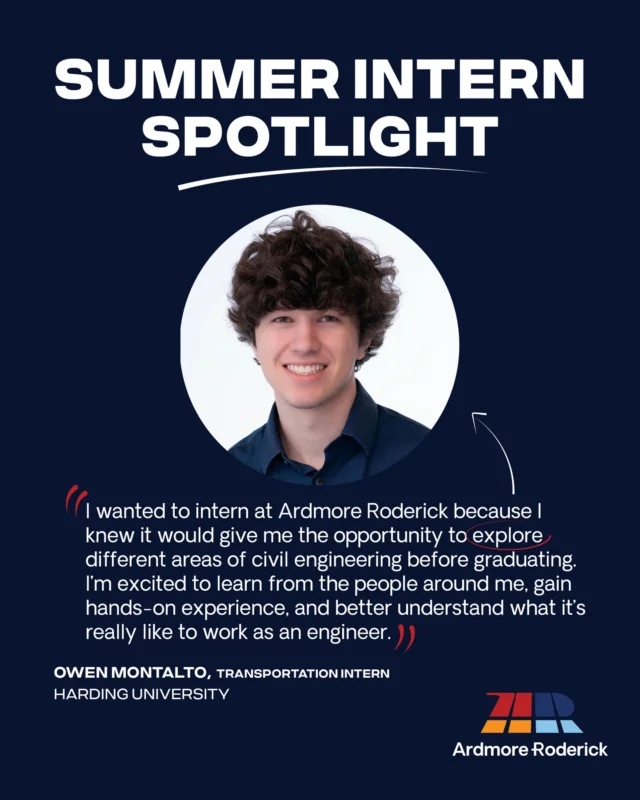 Meet Ardmore Roderick’s Summer 2026 Interns! These engineering, architecture, finance, and communications students are spending their summers working with various teams at Ardmore Roderick. Today we are highlighting two of our summer interns, Owen Montalto & Ava Cager.

#Interns #SummerInternship #EngineeringInterns #CivilEngineering #ARIntern