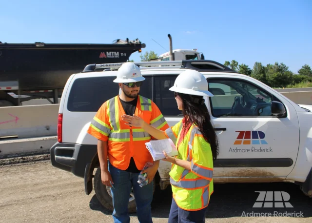 Ardmore Roderick’s interns Carlos Flores and Katelyn McHugh were out in the field performing inspections for IDOT’s reconstruction of I-80 from Houbolt Road to Joliet Junction Trail. They performed inspection of the subgrade, aggregate base course, stabilized base course, CRC pavement and installation of drill shafts, noise wall panels for noise abetment walls on the project. 

Their work included verifying that the work is getting performed in accordance with the contract plans, specifications, and project special provisions.

Hands-on experiences like these give our interns a firsthand look at the important role of inspection to maintain the quality of the workmanship which will ensure that the roadways we build today will serve our communities for years to come!

#ARInterns #CivilEngineering #ConstructionInspection #EngineeringInterns #Infrastructure