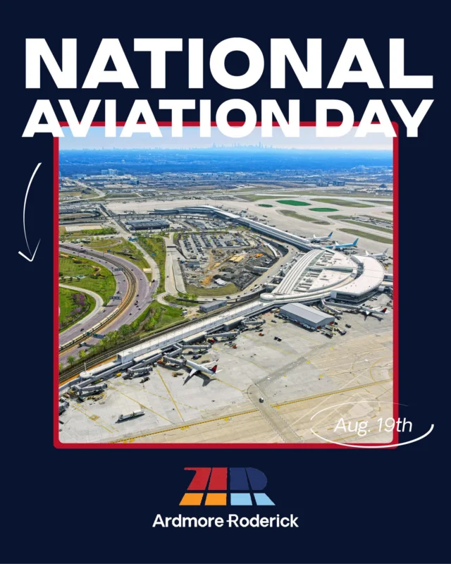 Happy National Aviation Day! Today, we’re celebrating the people, projects, and infrastructure that keep our airports connected and our communities moving.
 
From airfield improvements to airport infrastructure, Ardmore Roderick is proud to play a role in building and supporting the systems that keep aviation moving forward.
 
#NationalAviationDay #Aviation #AirportInfrastructure #CivilEngineering #TeamArdmoreRoderick